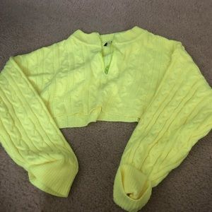 Neon Green Crop Sweater